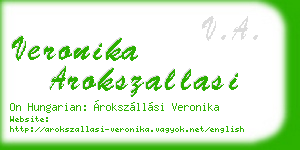 veronika arokszallasi business card
