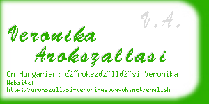 veronika arokszallasi business card